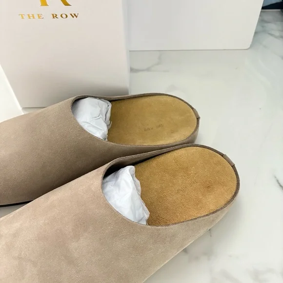 The Row Taupe Suede Slip-On Mules - Picture 2 of 5